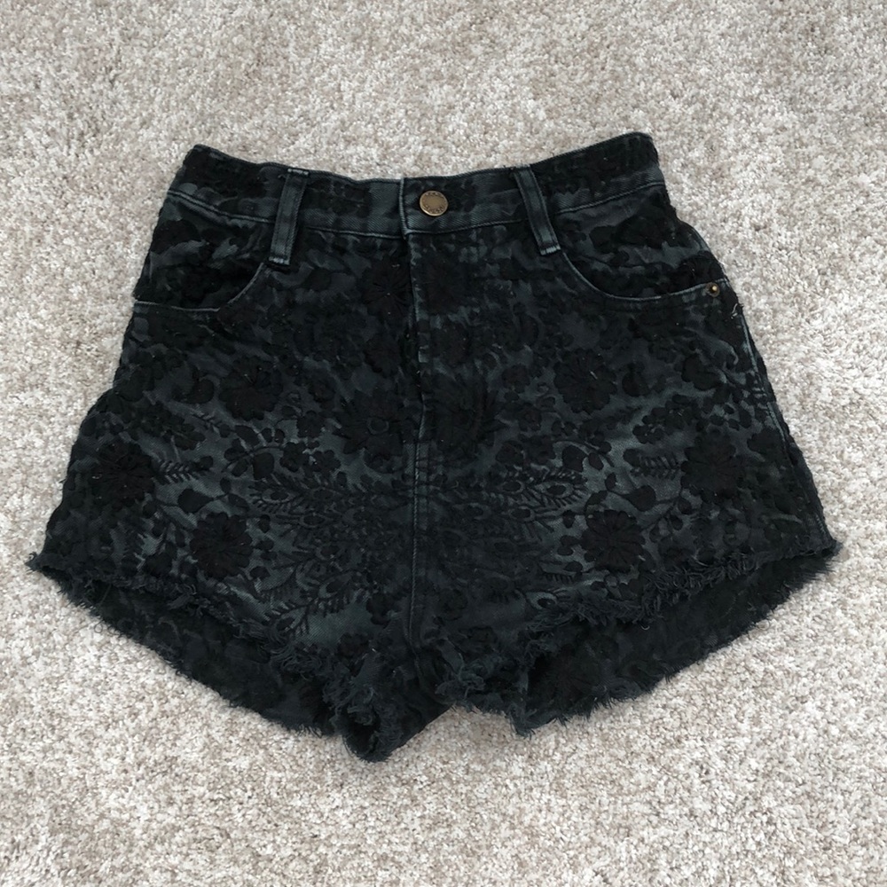 Black high waisted Free People shorts